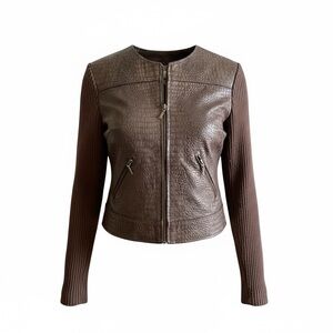 Elegant Brown Leather Jacket for Women